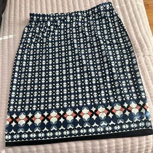 Max Studio Navy and White Geometric Skirt- Size Small